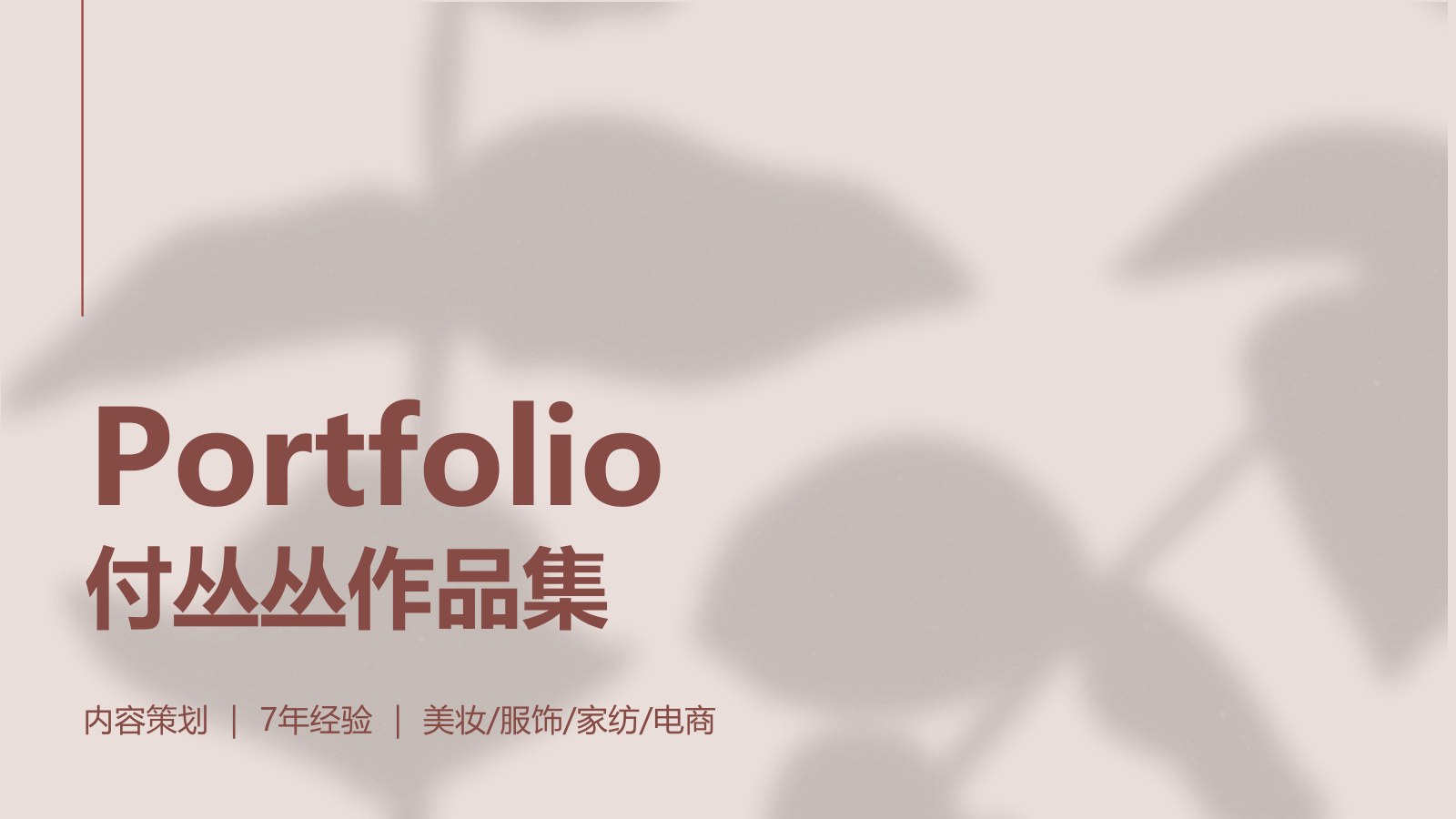 付丛丛电商内容策划作品集封面